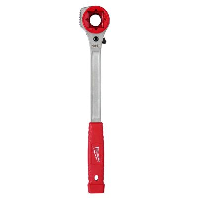 MLW48-22-9213M image(0) - Milwaukee Tool Lineman's High-Leverage Ratcheting Wrench w/ Milled Strike Face