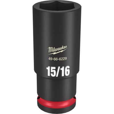 MLW49-66-6229 image(0) - Milwaukee Tool SHOCKWAVE Impact Duty  1/2"Drive 15/16" Deep 6 Point Socket