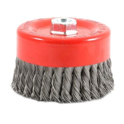 FOR72756 image(0) - Forney Industries Cup Brush, Knotted, 6 in x .020 in x 5/8 in-11 Arbor