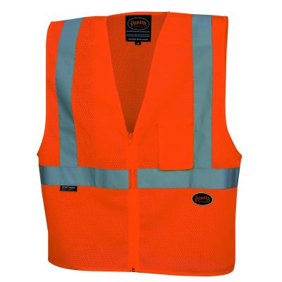 SRWV1060450U-XL image(0) - Pioneer Pioneer - Zip-Up Safety Vest - Hi-Vis Hi-Vis Orange - Size XL