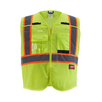 MLW48-73-5173 image(0) - Milwaukee Tool Class 2 Breakaway High Visibility Yellow Mesh Safety Vest - 2XL/3XL (CSA)