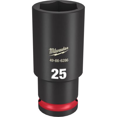 MLW49-66-6286 image(0) - Milwaukee Tool SHOCKWAVE Impact Duty  1/2"Drive 25MM Deep 6 Point Socket