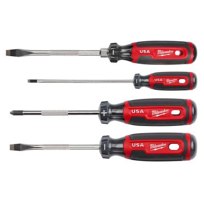 MLWMT200-4 image(0) - Milwaukee Tool 4PC Cushion Grip Screwdriver Set (USA)