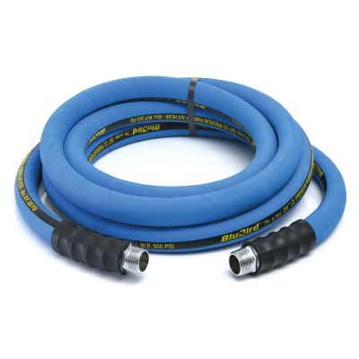 BLBBB3410 image(0) - BluBird BluBird Rubber Air Hose 3/4 in. Heavy Duty 300 PSI Male NPT Polyester Woven Lightest Strongest Flexible - 10 Feet