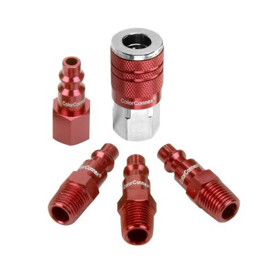 LEGA73456D image(0) - Legacy Manufacturing D 5pc 1/4" Red Coupler & Plug