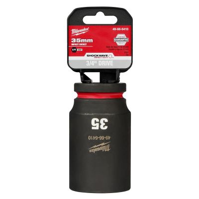 MLW49-66-6410 image(0) - Milwaukee Tool SHOCKWAVE Impact Duty  3/4"Drive 35MM Deep 6 Point Socket