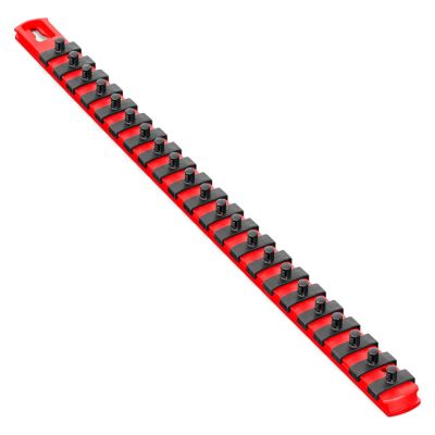 ERN8400 image(0) - Ernst Mfg. 18” Socket Organizer and 22 Twist Lock Clips - Red - 1/4”