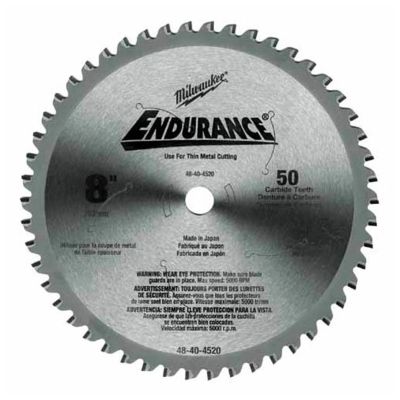 MLW48-40-4520 image(0) - Milwaukee Tool 8" Thin Metal & Stainless Cutting Circular Saw Blade