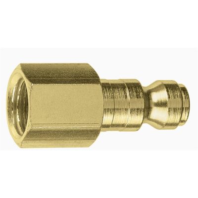 AMFCP2B-10 image(0) - Amflo 1/4" Coupler Plug with 1/4" Female thread Automotive T Style Brass- Pack of 10