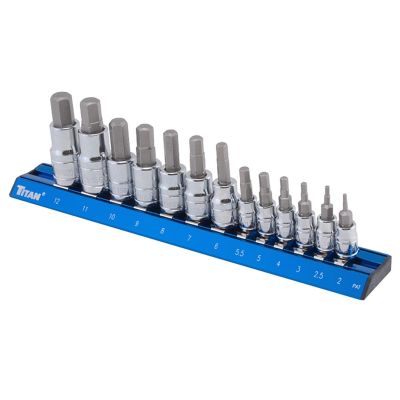 TIT16124 image(0) - TITAN 13 Pc. Metric Hex Bit Socket Set