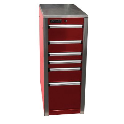 HOMHX08015063 image(0) - Homak Manufacturing HXL 6-Drawer Side Cabinet - Red