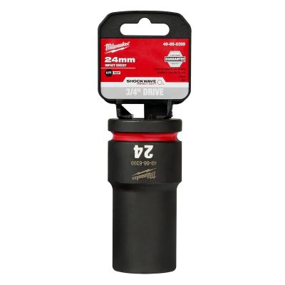 MLW49-66-6399 image(0) - Milwaukee Tool SHOCKWAVE Impact Duty  3/4"Drive 24MM Deep 6 Point Socket