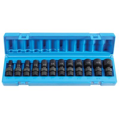 GRE1212USD image(0) - Grey Pneumatic 3/8" Dr. 12 Pc. Semi Deep SAE Universal Set