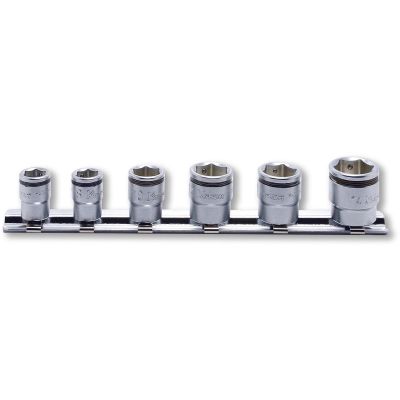 KKNRS2450MS-6 image(0) - Ko-ken USA 1/4 Sq. Dr. Short NUT GRIPÂ® Socket Set,  7-14mm - 6 pieces