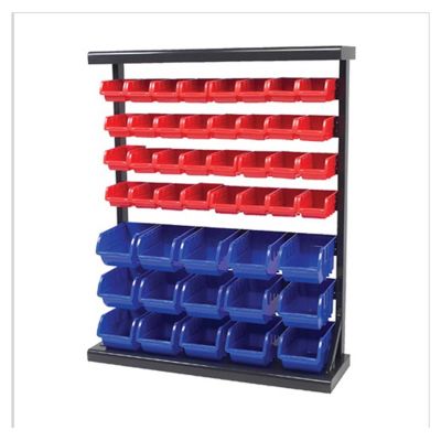 WLMW5193 image(0) - Wilmar Corp. / Performance Tool METAL STORAGE RACK W/PLASTIC STORAGE BINS