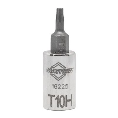 MAY16225 image(0) - Mayhew Mayhew T10H Tamper Torx® Short Insert Socket Bit, 1/4-Inch Drive