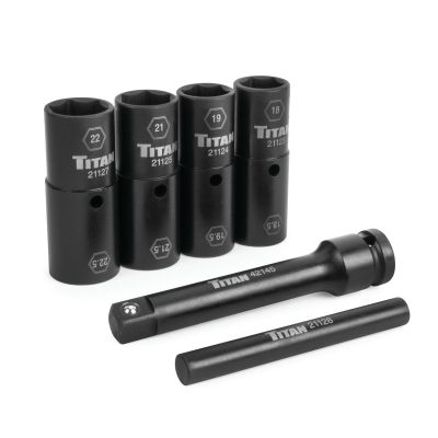 TIT21126 image(0) - Titan 6 pc. 1/2 in. Drive Half-Size Flip Socket Set