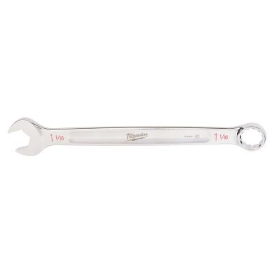 MLW45-96-9434 image(0) - Milwaukee Tool 1-1/16" SAE Combination Wrench, 12-Point, Steel, Chrome, Ergonomic, I-Beam Handle