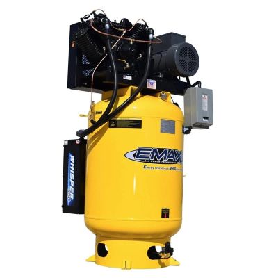 EMXESP10V120V3PK image(0) - Emax Compressor EMAX Silent Industrial Plus 10 HP 3-Phase 120 gal.Vertical Compressor with 58 CFM Dryer Bundle-With Pressure Lube Pump