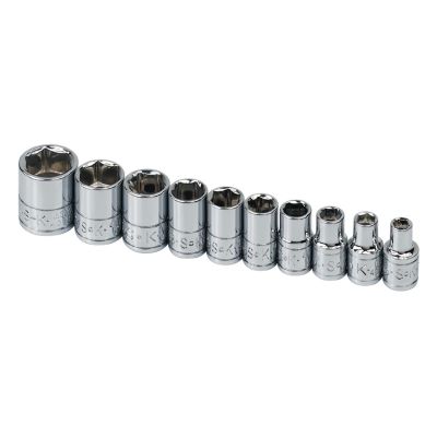 SKT4910 image(0) - S K Hand Tools SOCKET SET 1/4IN. DRIVE 10 PC SAE STD 6 POINT