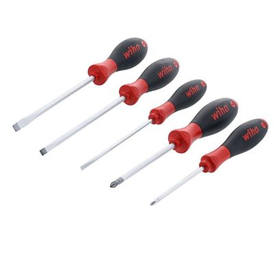 WIH30277 image(0) - Wiha Tools  5 Piece SoftFinish Slotted and Phillips Screwdriver Set