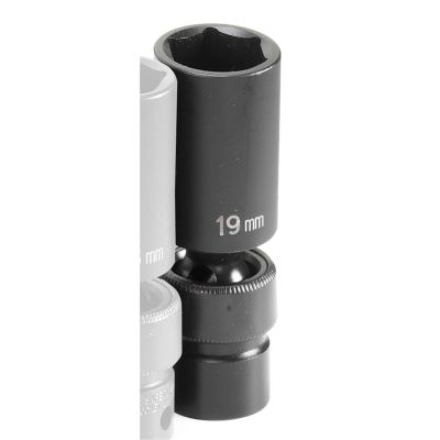 GRE1019UMD image(0) - Grey Pneumatic SOC 19MM 3/8D IMP UNIV 6PT DP BLK