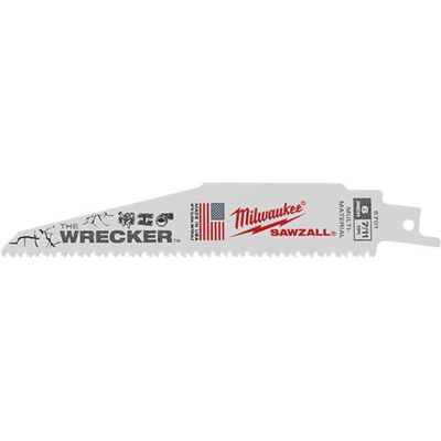 MLW48-01-7701 image(0) - Milwaukee Tool The WRECKER Multi-Material SAWZALL Blade 6" 7/11TPI BULK 100