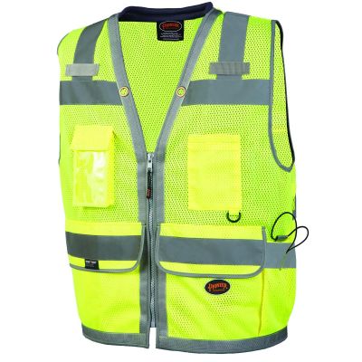 SRWV1011160U-XL image(0) - Pioneer Pioneer - Mesh Surveyor Vest with Padded Collar - Hi-Vis Yellow/Green - Size XL