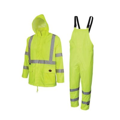 SRWV1080360U-3XL image(0) - Pioneer Pioneer - 150D Oxford Poly/PVC Waterproof Rainsuit - Hi-Viz Yellow/Green - Size 3XL