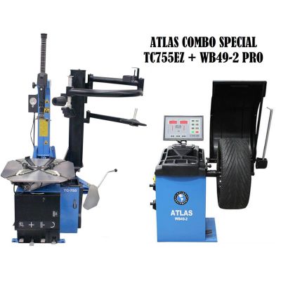 ATETCWB-COMBO4-FPD image(0) - Atlas Automotive Equipment Atlas Equipment TC755EZ Rim Clamp Tire Changer + WB49-2-PRO Wheel Balancer Combo Package