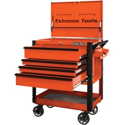 EXTEX3304TCORBK image(0) - Extreme Tools 33" 4DRWR DELUXECART W/BUMPERS ORANGE W/BLACK