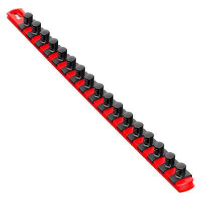 ERN8402 image(0) - Ernst Mfg. 18” Socket Organizer and 17 Twist Lock Clips - Red - 1/2”