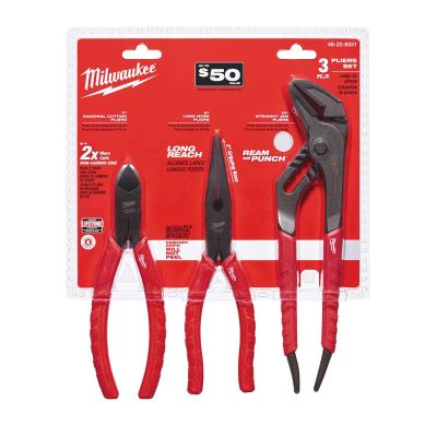 MLW48-22-6331 image(0) - Milwaukee Tool Comfort Grip Pliers Kit - 3 PC