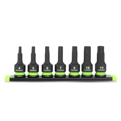 GETIHBM7S image(0) - Grip Edge Tools 7-PC 3/8'' Dr Short Metric Impact RPT Hex Driver Set