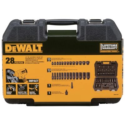 DWTDWMT19244 image(0) - DeWalt DEWALT 28PC SAE 1/2"DR IM SOCKET COMBO SET