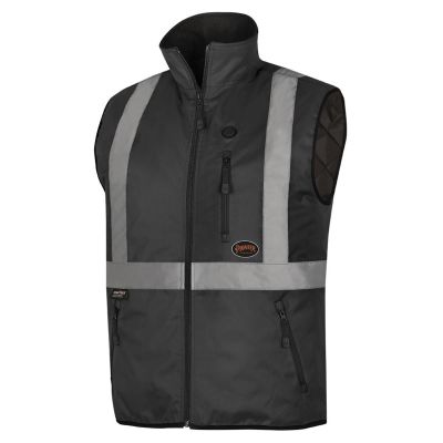 SRWV1210270U-M image(0) - Pioneer Pioneer - Heated Safety Vest - Hi-Vis Black - Size Medium