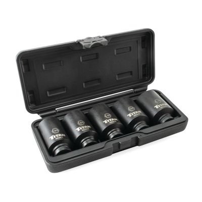 TIT42806 image(0) - TITAN 5 pc. 1/2 in. Dr Deep Impact Socket Set