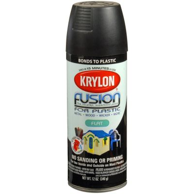 DUP2519 image(0) - Krylon Fusion For Plastic Flat Black 12 oz.