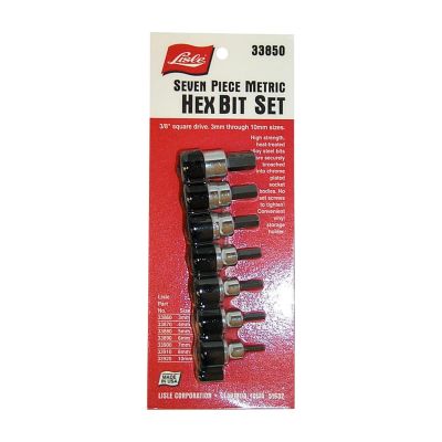 LIS33850 image(0) - Lisle SOCKET HEX BIT SET 3/8IN. DR 7PC METRIC 3 TO 10MM