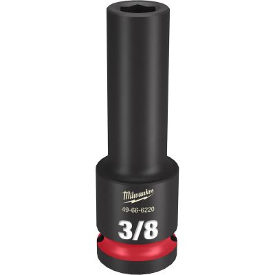 MLW49-66-6220 image(0) - Milwaukee Tool SHOCKWAVE Impact Duty  1/2"Drive 3/8" Deep 6 Point Socket