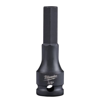 MLW49-66-5152 image(0) - Milwaukee Tool 3/8" SHOCKWAVE Lineman's Impact 3/8" Drive Hex Bit Socket