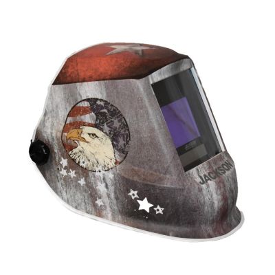 JCK47103 image(0) - Jackson Safety Jackson Safety - Welding Helmet - Auto Darkening - Nylon - 3.94" x 2.36" Viewing Area - Shade 4/5-13 Variable ADF 1/1/1/1 - 370 Speed Dial Headgear - Freedom Graphics