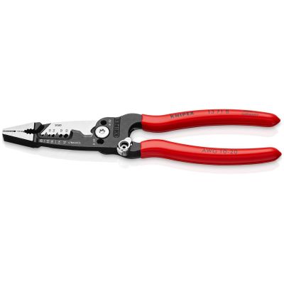 KNI13-71-8-SBA image(0) - KNIPEX Forged Wire Strippers packaged in clam shell - Non-Slip Plastic Coated Handle