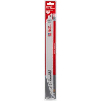 MLW48-00-5711 image(0) - Milwaukee Tool The WRECKER Multi-Material SAWZALL Blade 12" 7/11TPI 5pk