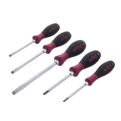 WIH53390 image(0) - Wiha Tools 5 Piece MicroFinish XHeavy Duty Slotted and Phillips Screwdriver Set