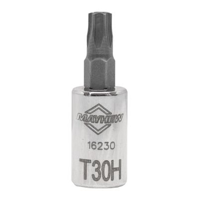 MAY16230 image(0) - Mayhew Mayhew T30H Tamper Torx® Short Insert Socket Bit, 1/4-Inch Drive