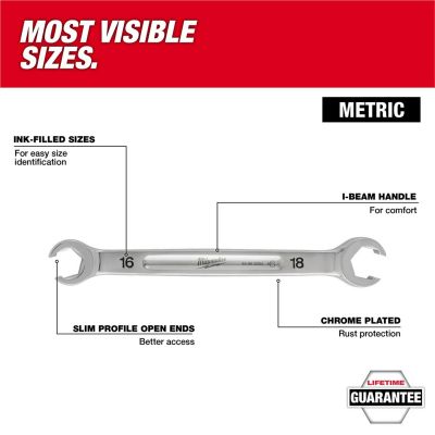 MLW45-96-8351 image(1) - Milwaukee Tool 10mm X 12mm Double End Flare Nut Wrench