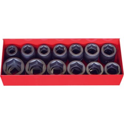 KKN16201A-01 image(0) - Ko-ken USA 16201A-01 3/4 Sq. Dr. Thin Wall Socket Set  3/4-1.1/2 6 point   11 pieces