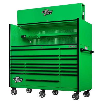 EXTRX7220HRGK image(0) - Extreme Tools RX 72" Hutch & 19 Drawer Roller Cabinet Combo, Green