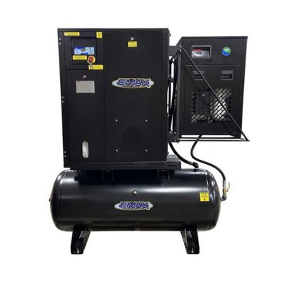 EMXERIK010001 image(0) - EMAX EMAX 10HP 1PH Industrial Rotary Screw Compressor-120 Gal Tank Mount w/Air Dryer